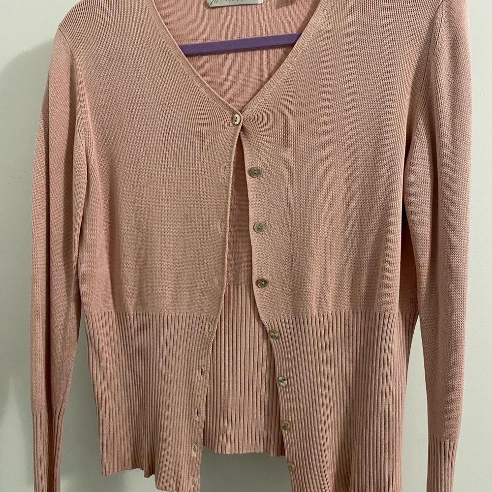 Pale Pink 100% Silk Lord and Taylor Sweater